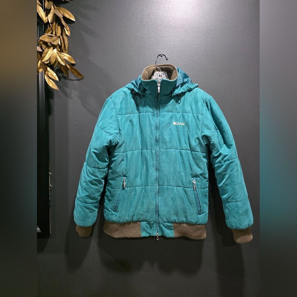 Dublin Turquoise Padded Puffer Unisex Flinders Jacket Coat Sz XL Flaw